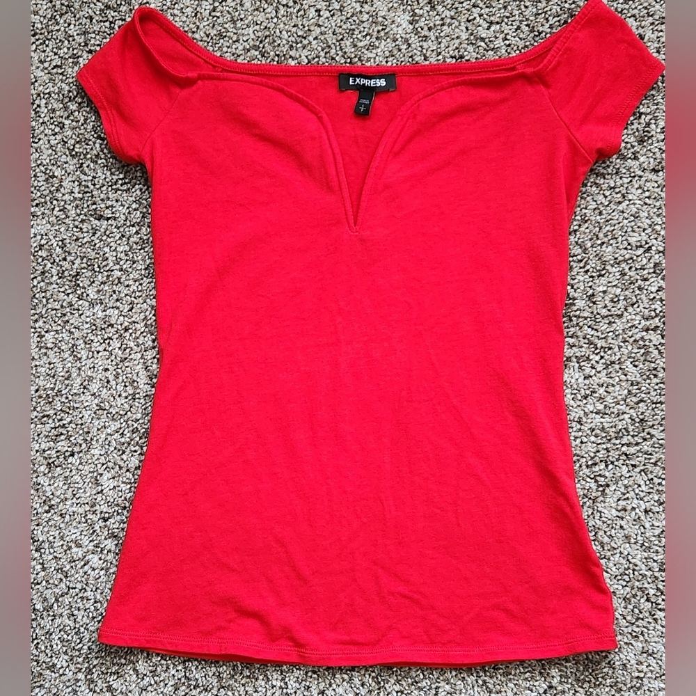 NWOT Express Off The Shoulder Red Top, Size Small
